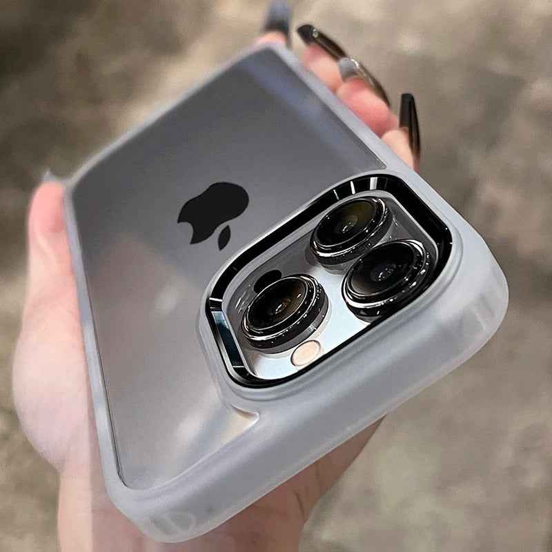 Luxury iPhone Metal Frame Case - Transparent Acrylic Soft Shockproof Bumper Cover for All Models - Phone Cases Hub
