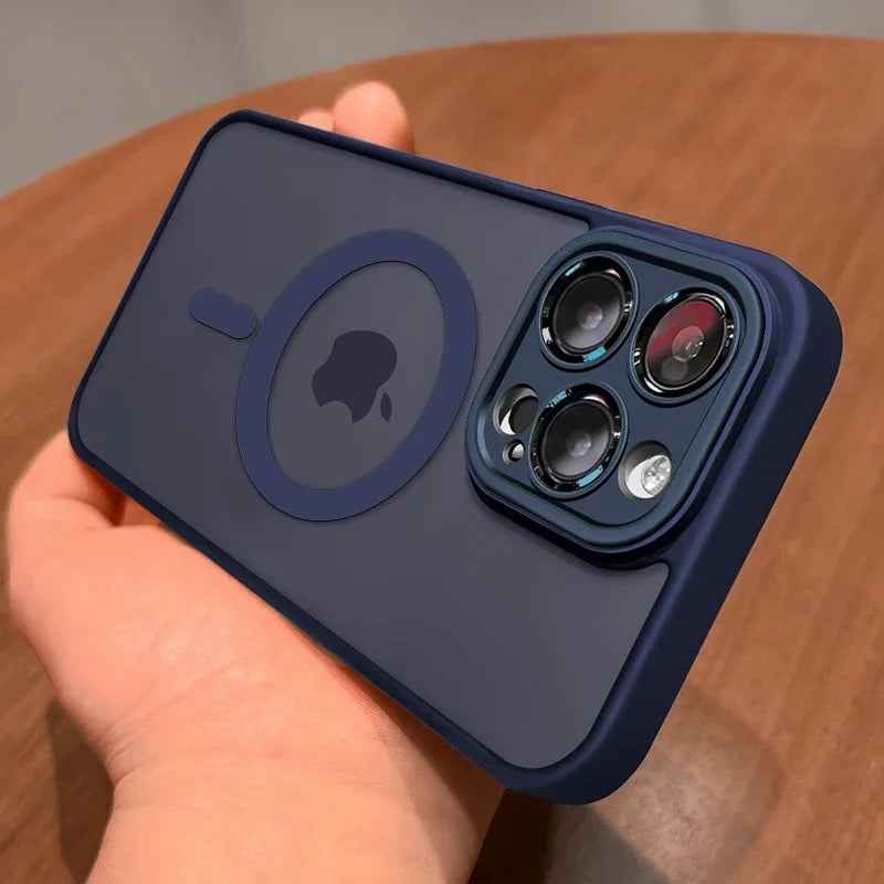 Magnetic Shockproof Case for iPhone 16 15 14 13 12 11 Pro Max - Luxury Matte Translucent Armor with MagSafe Wireless Charging Cover - Phone Cases Hub