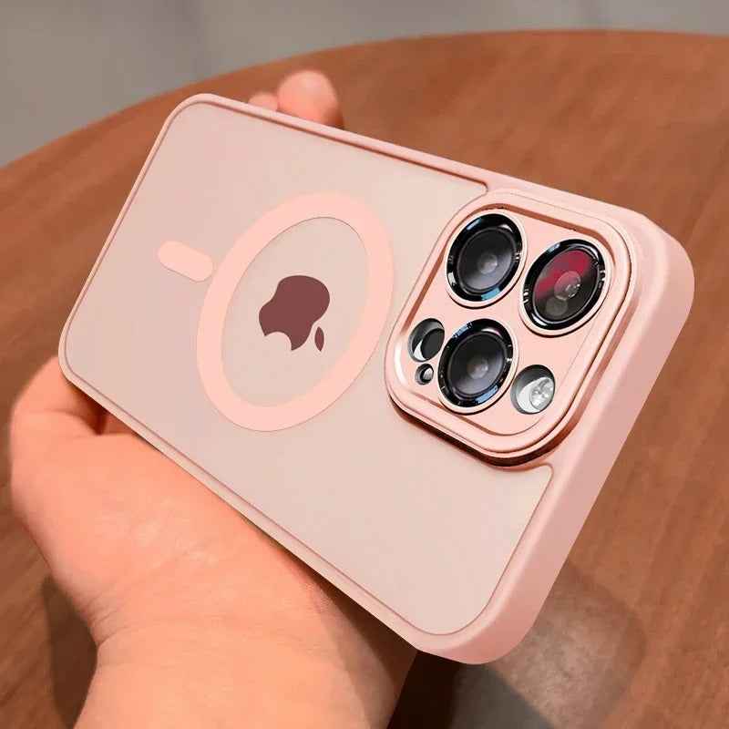 Magnetic Shockproof Case for iPhone 16 15 14 13 12 11 Pro Max - Luxury Matte Translucent Armor with MagSafe Wireless Charging Cover - Phone Cases Hub