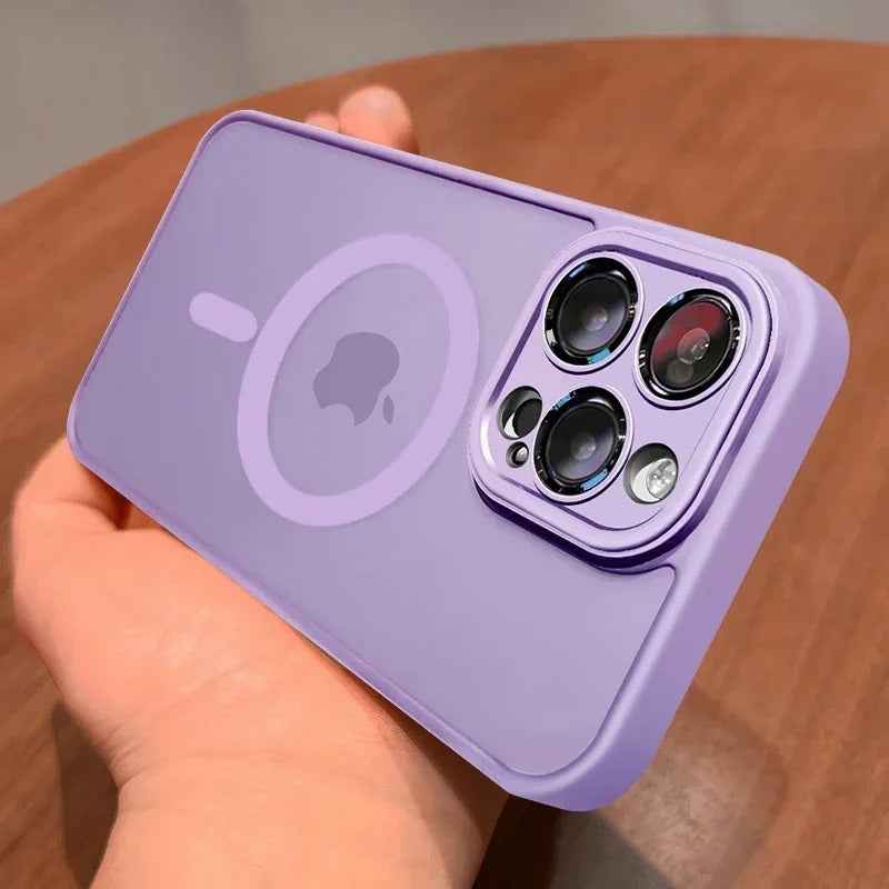 Magnetic Shockproof Case for iPhone 16 15 14 13 12 11 Pro Max - Luxury Matte Translucent Armor with MagSafe Wireless Charging Cover - Phone Cases Hub