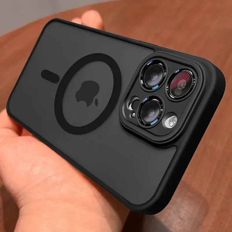 Magnetic Shockproof Case for iPhone 16 15 14 13 12 11 Pro Max - Luxury Matte Translucent Armor with MagSafe Wireless Charging Cover - Phone Cases Hub
