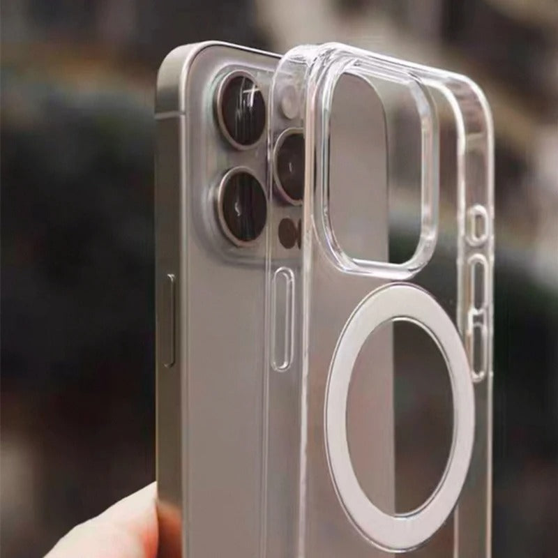 Crystal HD Transparent MagSafe Case for All iPhone Models – Magnetic Wireless Charge Case